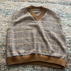 oak + fort sweater vest plaid OS
